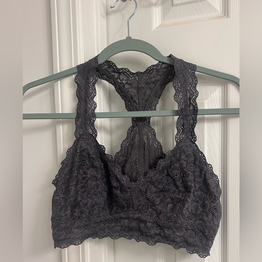 Felina Lace Racerback Bralette - Charcoal